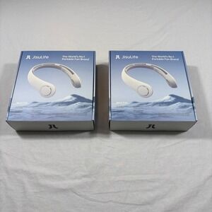 JisuLife Neck Fan 2pk Portable Hands Free Bladeless Cooler 5 Speed Rechargeable